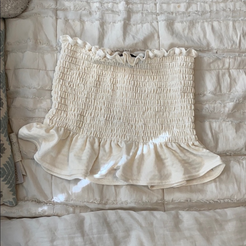 peplum tube top
